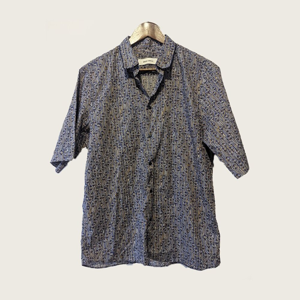 MAURO GRIFONI - Patterned short sleeve shirt - Sz 39